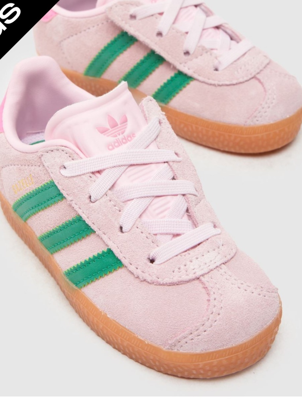 adidas Gazelle Toddler Sneakers in Pale Pink and Green